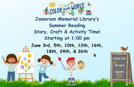 2025 June Story, Craft & Activity Flyer (540 x 350 px)