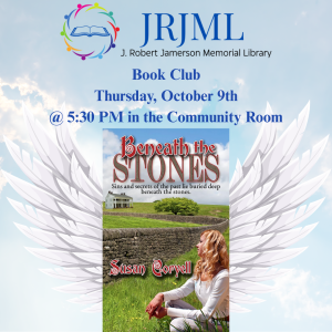 Introducing the Jamerson Library’s Adult Book Club starting at 5:30 pm in the Library’s community room! This month’s book selection is “Beneath the Stones” by Susan Coryell. Mystery, suspense and romance flourish against a backdrop of Civil War turmoil and ancestral strife--where immortality infiltrates the ancient air breathed by all who inhabit Overhome Estate. We have multiple copies of this book to borrow and return on your honor. Please see a friendly staff member at the circulation desk to obtain a copy.