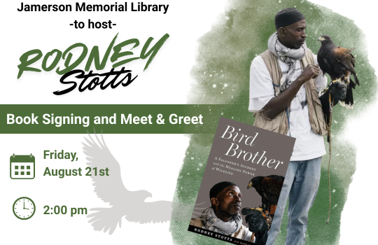 Jamerson Memorial Library to host Rodney Stotts, Book signing and meet & greet, Friday, August 21st 2:00 pm