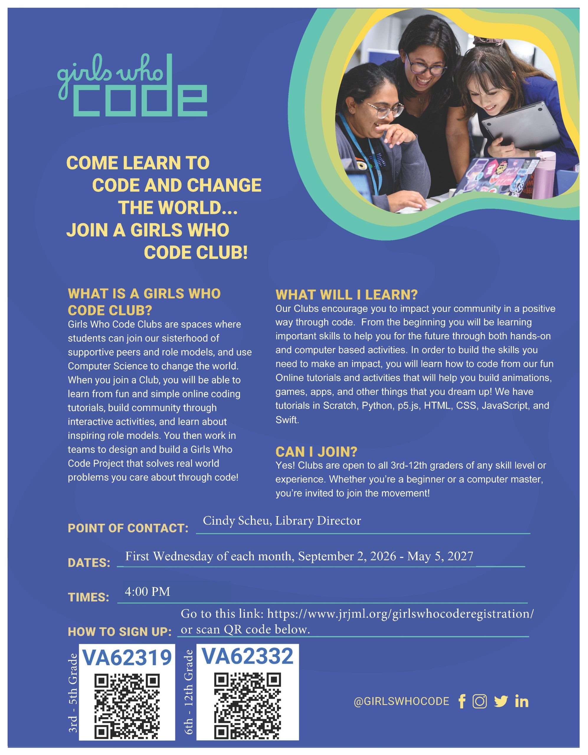 Girls Who Code: Come Learn to Code and Change the world