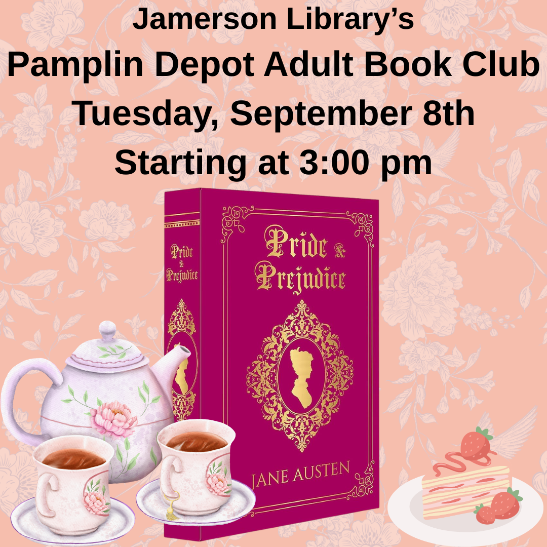 Pamplin Depot Adult Book Club Tuesday, September 8th starting at 3:00 pm