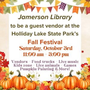 Holliday Lake Fall Festival Saturday, October 3rd, 11:00 am - 3:00 pm